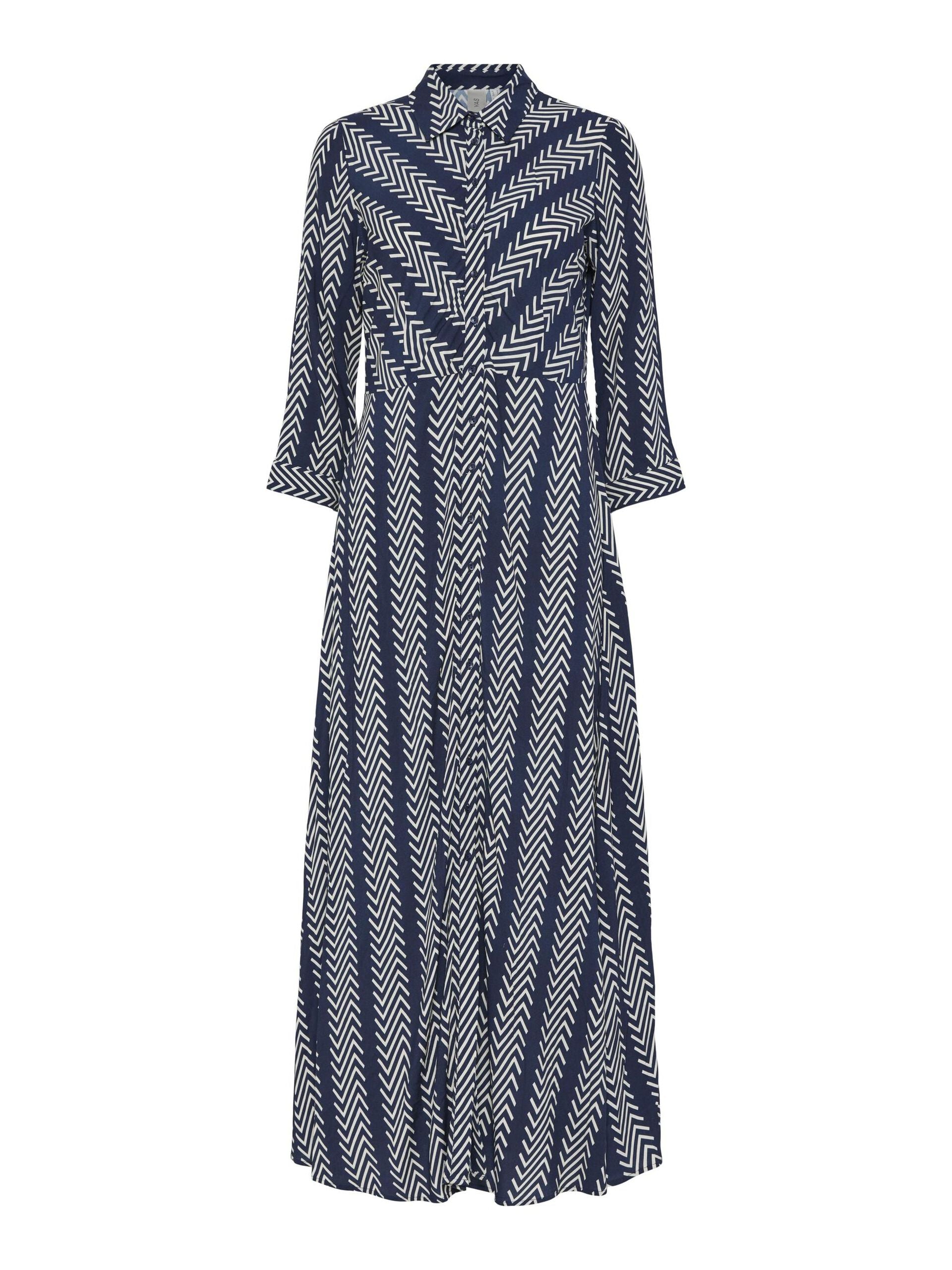 YAS YASSavanna Long Shirt Dress Navy Blazer Soho – Annki