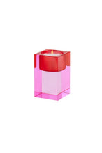 Lade das Bild in den Galerie-Viewer, GIFTCOMPANY Sari Kristallglas Teelichthalter rosa/rot
