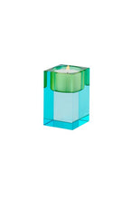 Lade das Bild in den Galerie-Viewer, GIFTCOMPANY Sari Kristallglas Teelichthalter blau/grün
