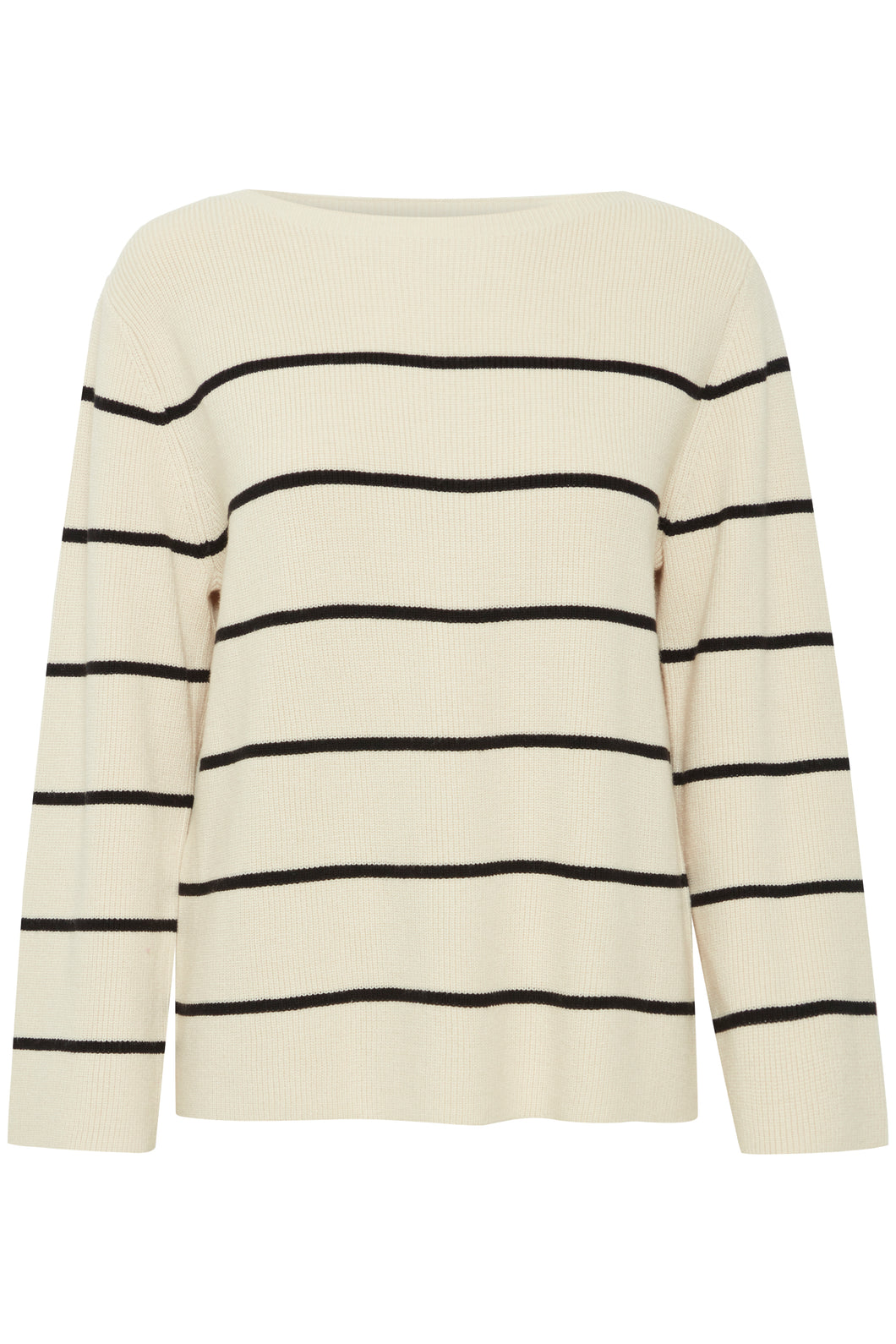 ICHI IHBoston Pullover Almond Milk Black Stripe