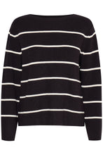 Lade das Bild in den Galerie-Viewer, ICHI IHBoston Pullover Meteorite Almond Milk Stripe
