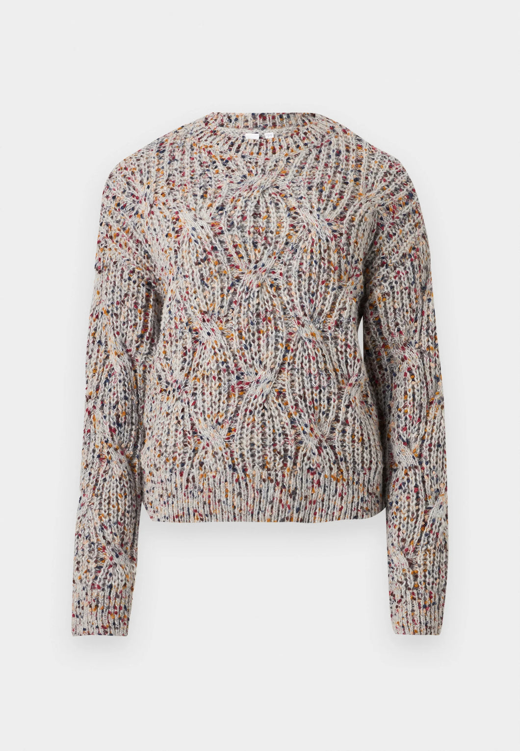 YAS YASConfetti Knit Pullover - Light Grey Melange