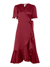 Lade das Bild in den Galerie-Viewer, YAS YASThea 2/4 Midi Wrap Dress Noos - Tibetan Red
