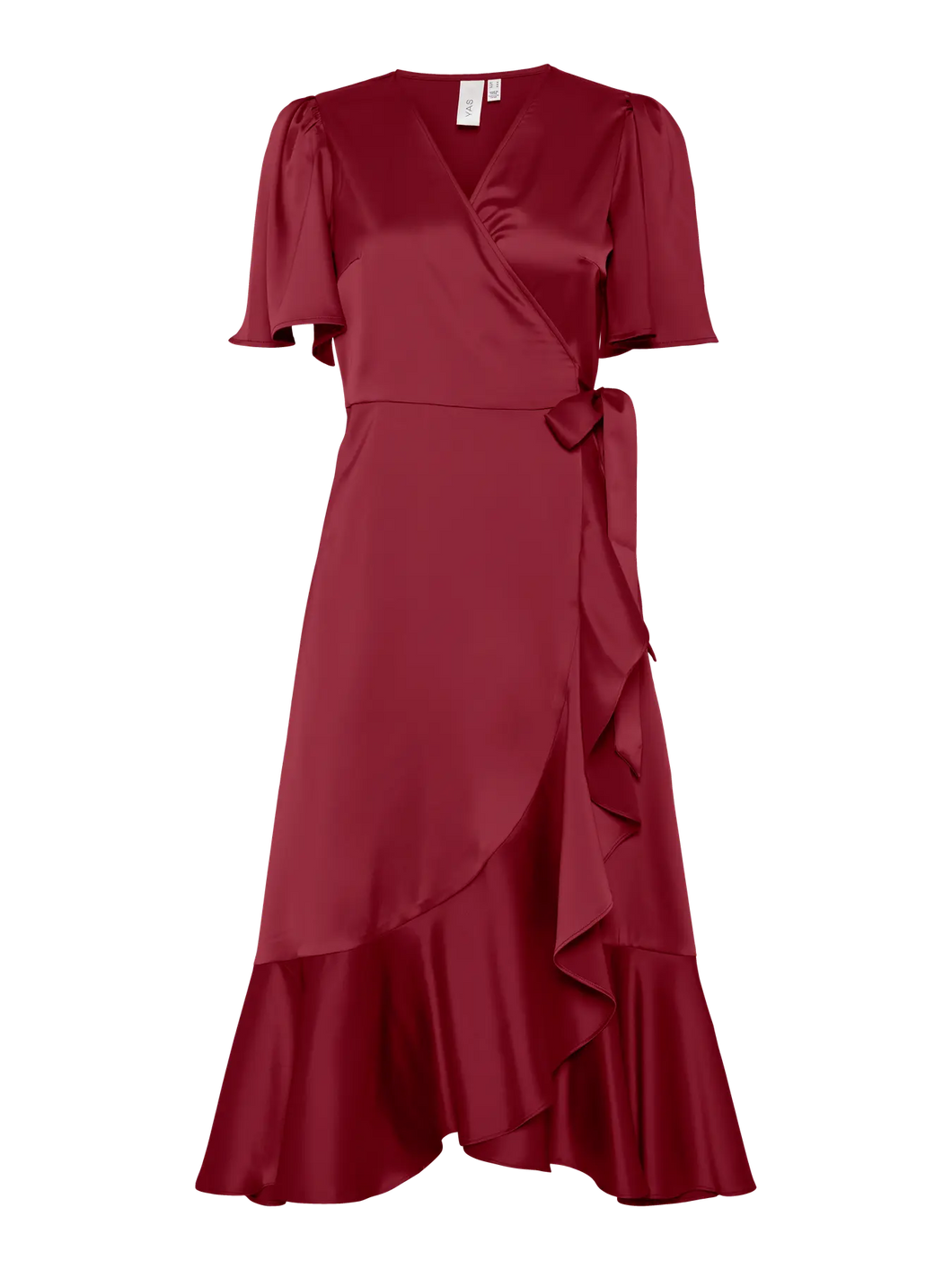 YAS YASThea 2/4 Midi Wrap Dress Noos - Tibetan Red