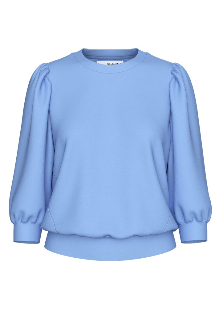 SELECTED SLFTenny 3/4 Sweat Top Noos Cornflower Blue