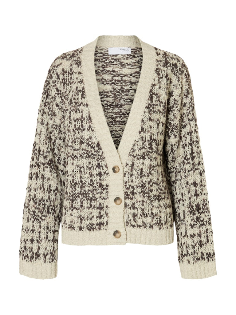 SELECTED SLFLindsay Knit V-Neck Cardigan - Birch Delicioso