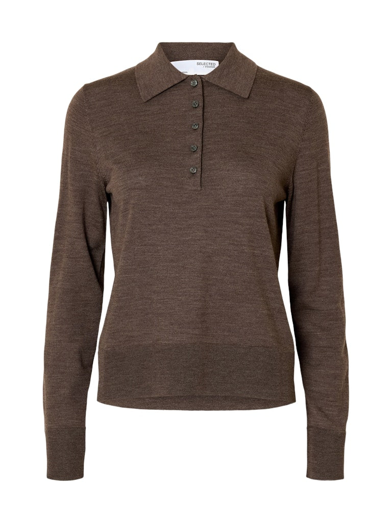 SELECTED SLFThea Knit Merino Collar Neck Noos - Delicioso