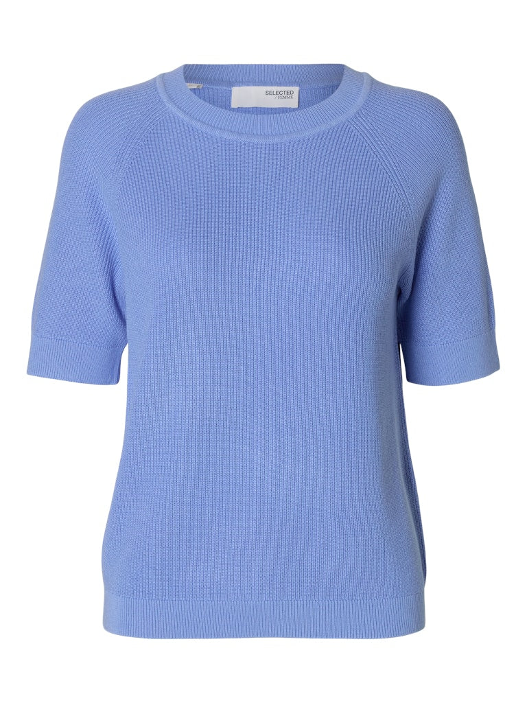 SELECTED SLFElinna New Knit Top Cornflower Blue