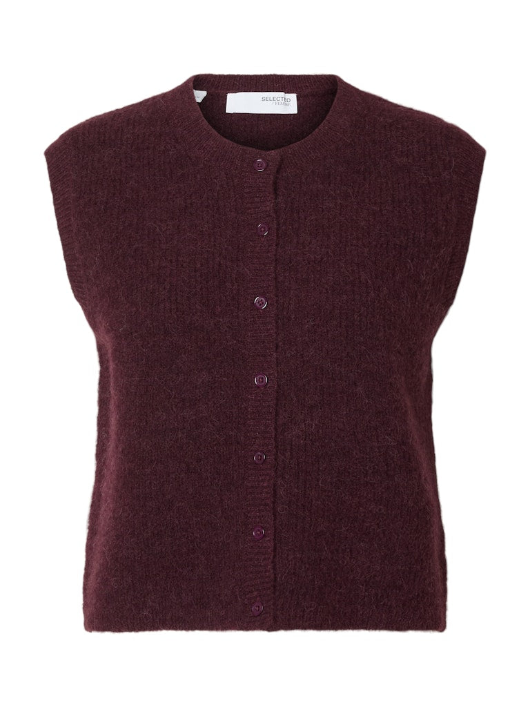 SELECTED SLFLulu Button O-Neck Vest Noos - Fig