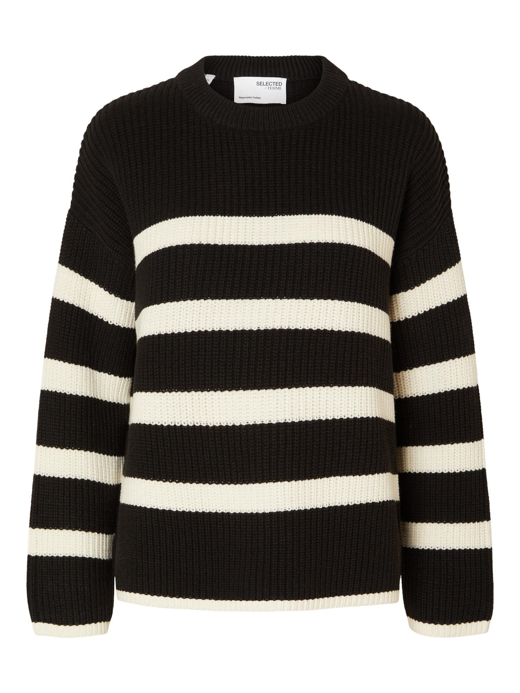 SELECTED SLFBloomie Knit O-Neck Black