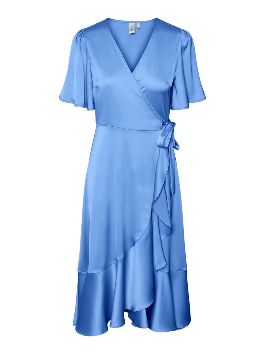 YAS YASThea 2/4 Midi Wrap Dress Ashleigh Blue