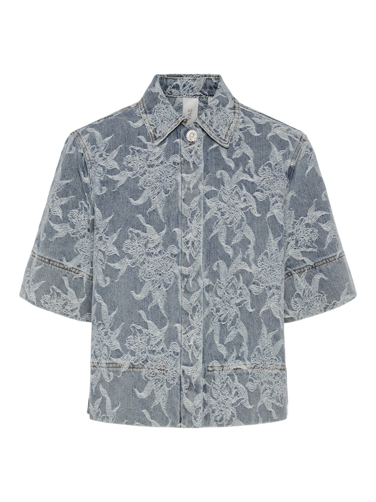 YAS YASFlamera 2/4 Denim Shirt Light Blue