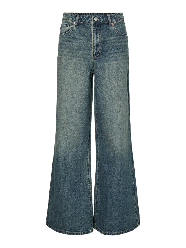 YAS YASSiva Wide Jeans - Medium Blue Denim