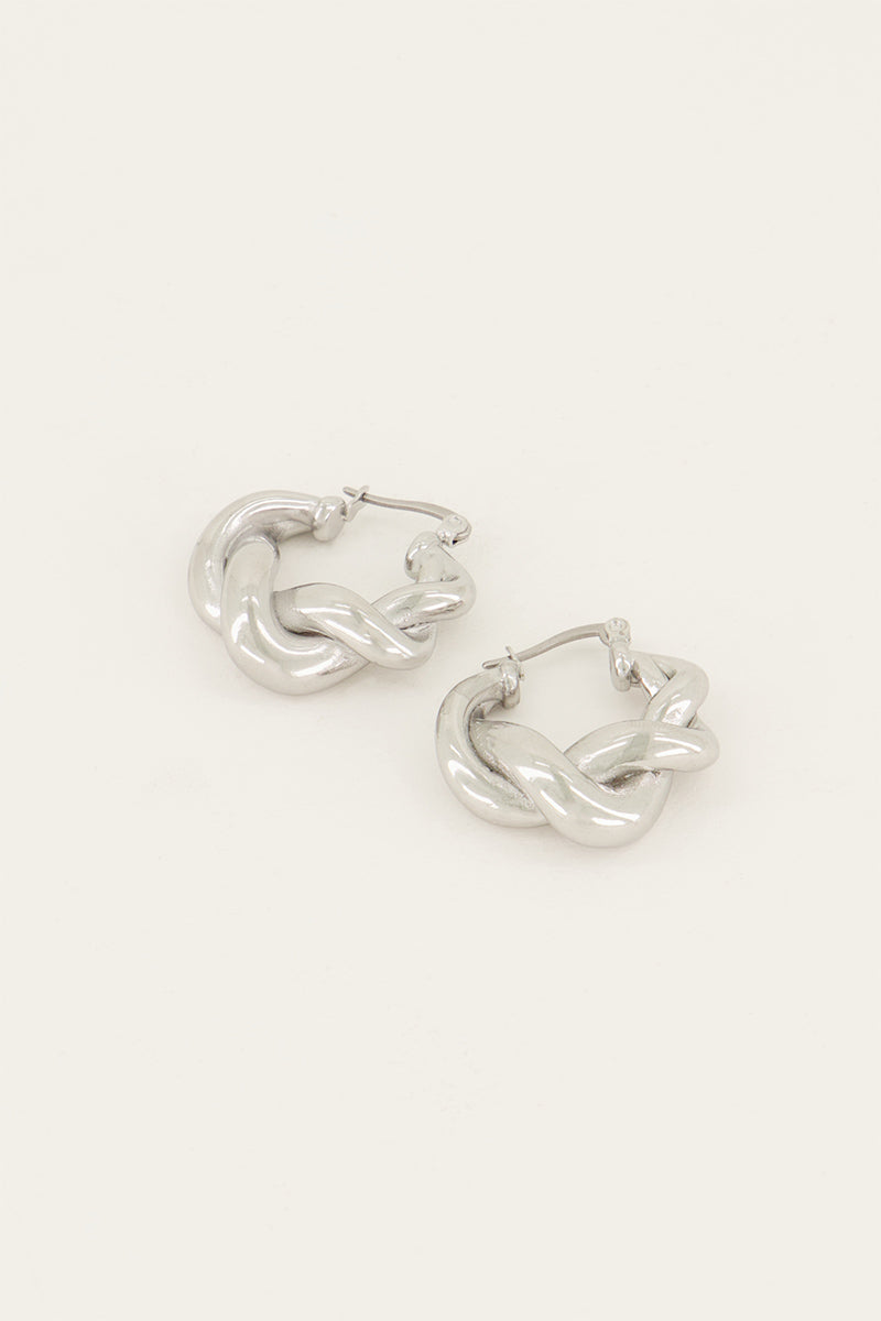 MY JEWELLERY Iconic Ohrringe mit gedrehtem Muster silber