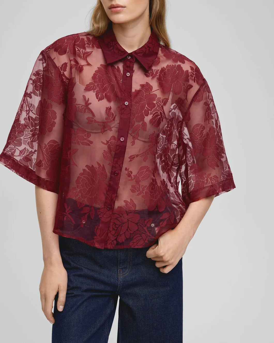 MOSS COPENHAGEN MSCHLettiche 3/4 Shirt - Syrah