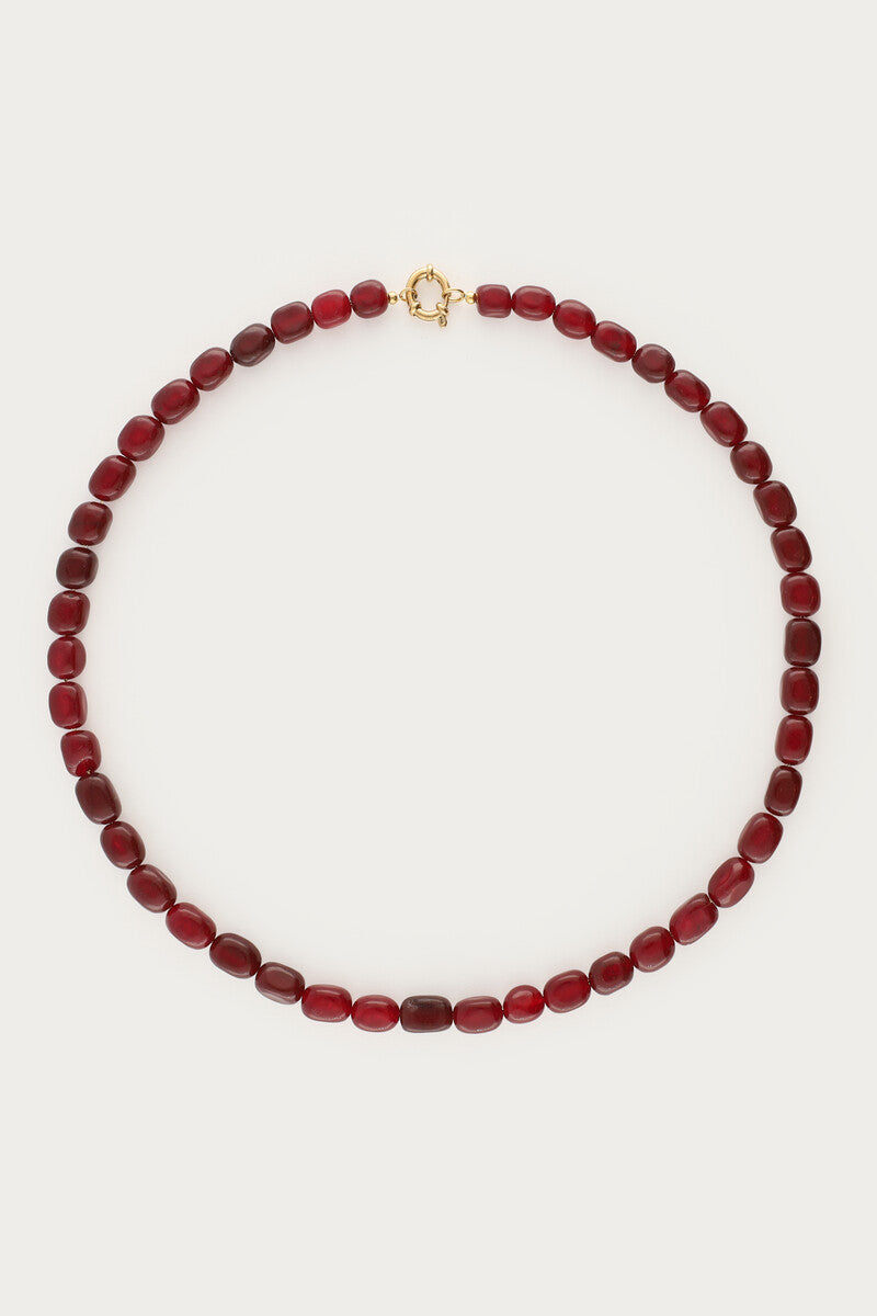 MY JEWELLERY Burgunderfarbene Kette mit Perlen