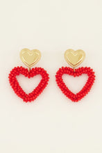 Lade das Bild in den Galerie-Viewer, MY JEWELLERY Statement-Ohrringe mit Perlen-Herz Rot
