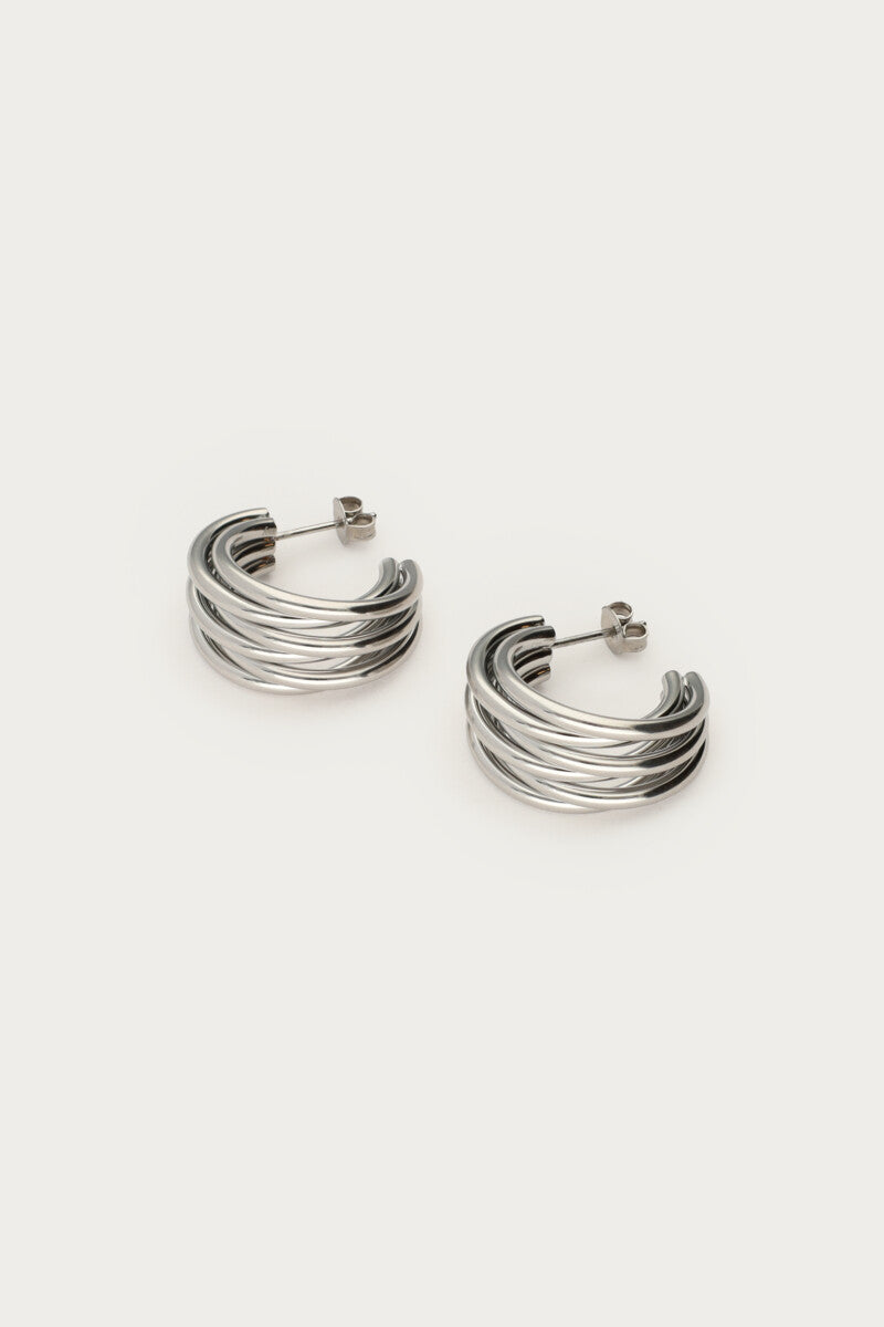 MY JEWELLERY Ohrringe mit mehreren Reihen klein silber