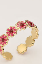 Lade das Bild in den Galerie-Viewer, MY JEWELLERY Vintage-Ring mit rosa und roten Blumen
