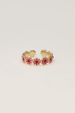 Lade das Bild in den Galerie-Viewer, MY JEWELLERY Vintage-Ring mit rosa und roten Blumen
