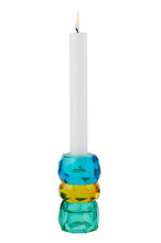 Lade das Bild in den Galerie-Viewer, GIFTCOMPANY Palisades Kristallglas Kerzen-/Teelichthalter blau
