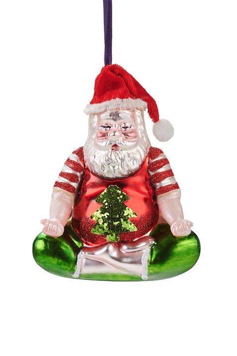 GIFTCOMPANY Hänger meditierender Santa, rot/grün