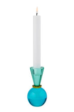 Lade das Bild in den Galerie-Viewer, GIFTCOMPANY Sari Kristallglas Kerzenhalter Kugel/Konus grün/blau
