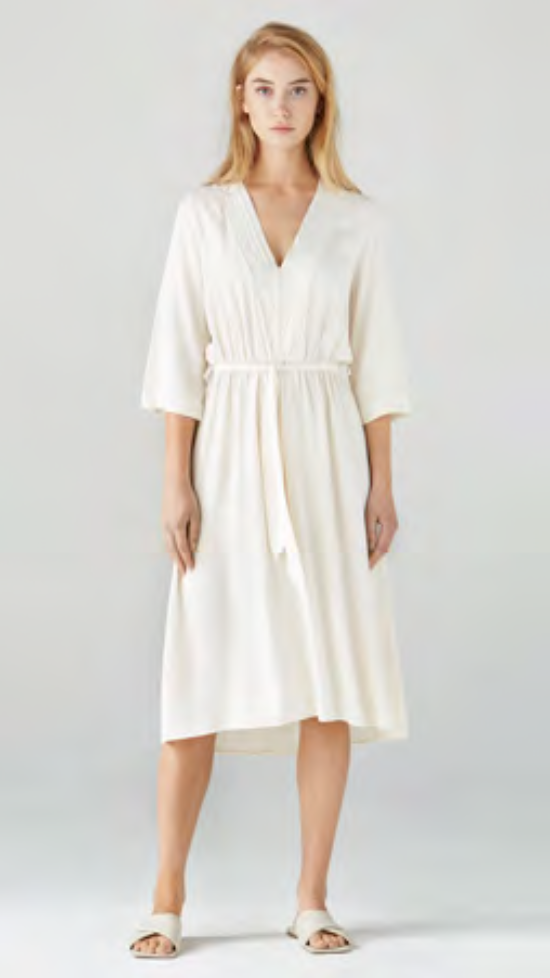 SIMPLE Wessel Off White Long Dress
