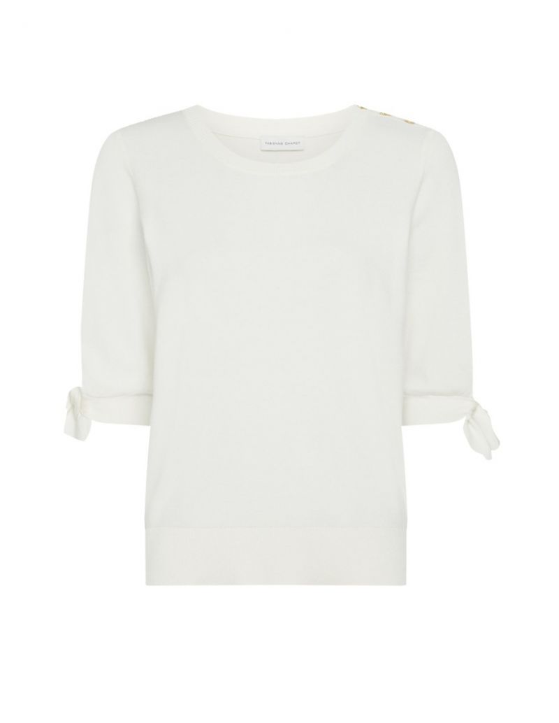 FABIENNE CHAPOT Molly Short Sleeve Pullover Cream White